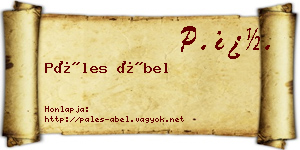 Páles Ábel névjegykártya